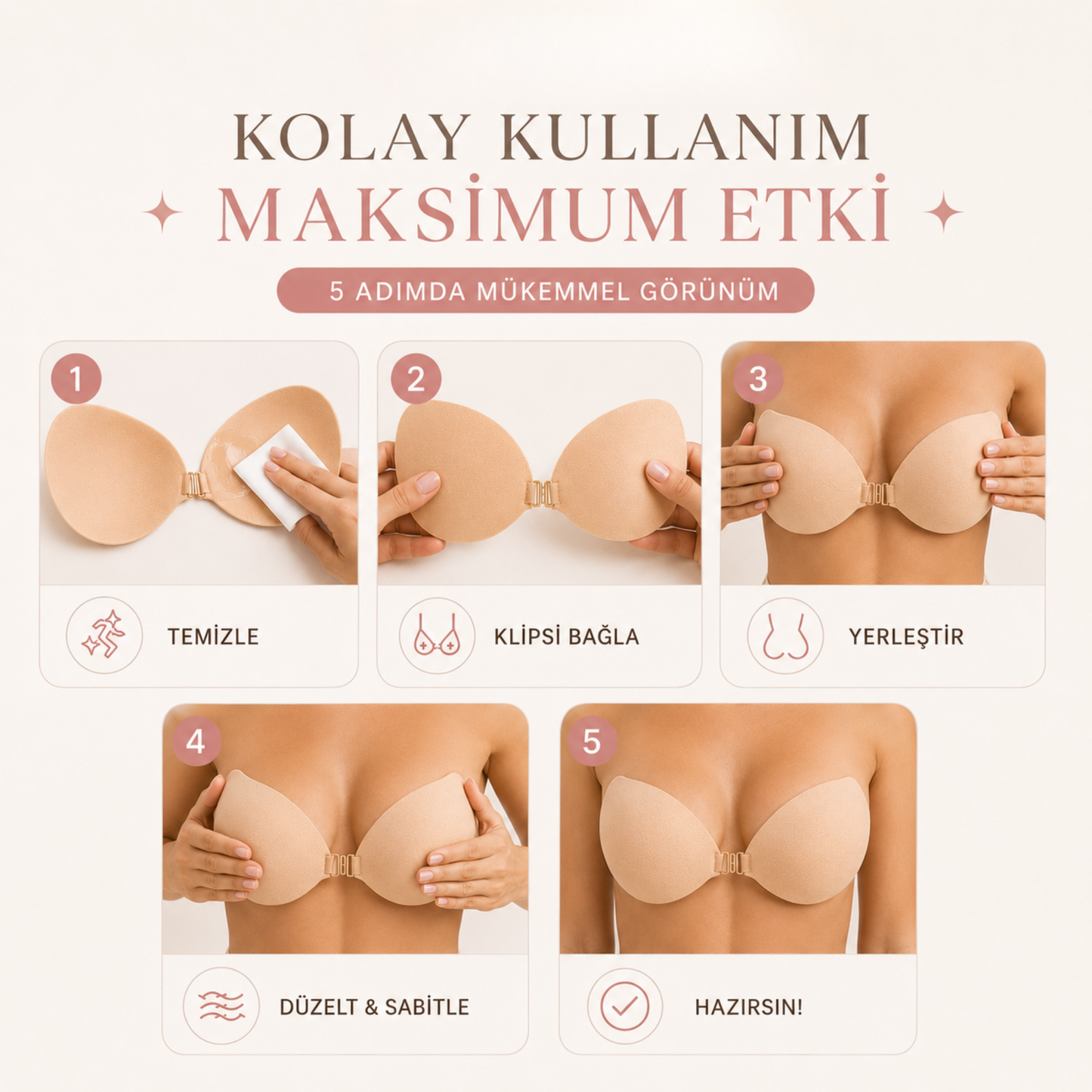 Velyora® Push-Up Yapışkanlı Sütyen
